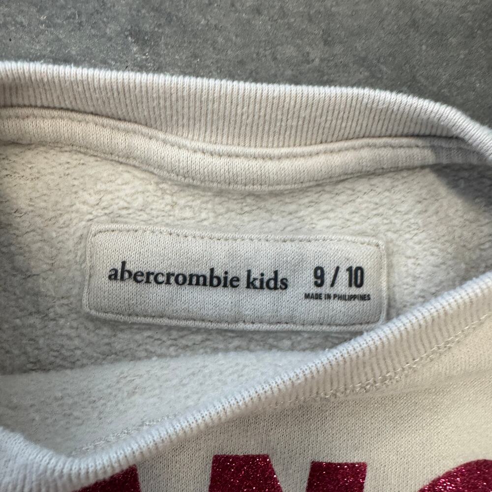 Abercrombie & Fitch Kids France Pink Sparkle Pullover Crewneck Sweatshirt 9/10 - Picture 3 of 5